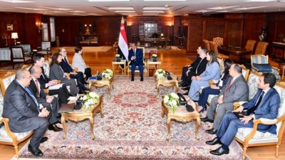 الرئيس السيسي يستقبل المدير التنفيذي لصندوق النقد الدولي بحضور محافظ البنك المركزي