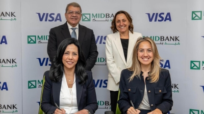 ميدبنك يوقع اتفاقية تعاون طويلة الأجل مع فيزا للتوسع في استخدام حلول المدفوعات الرقمية