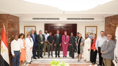 بنك قناة السويس يستقبل وفد اتحاد نقابات جنوب إفريقيا «ساسبو»