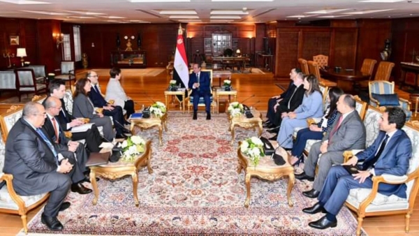 الرئيس السيسي يستقبل المدير التنفيذي لصندوق النقد الدولي بحضور محافظ البنك المركزي