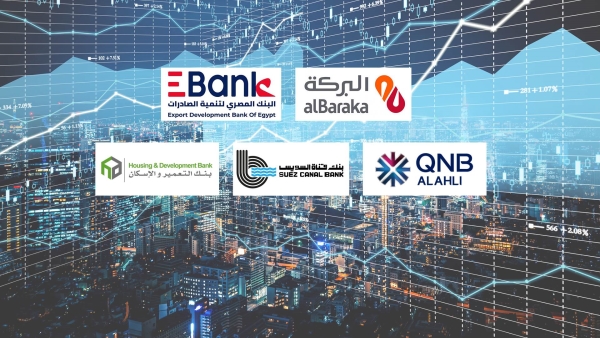 «البركة» و«EBank» و«QNB الأهلي» و«قناة السويس» و«التعمير» أسرع البنوك المدرجة نموًا في الإستثمارات المالية خلال 2022